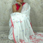Mulcotton Red White Jamdani Sareee Handloom