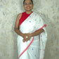 Mulcotton Red White Jamdani Sareee Handloom