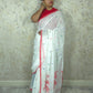 Mulcotton Red White Jamdani Sareee Handloom
