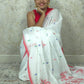 Mulcotton Red White Jamdani Sareee Handloom