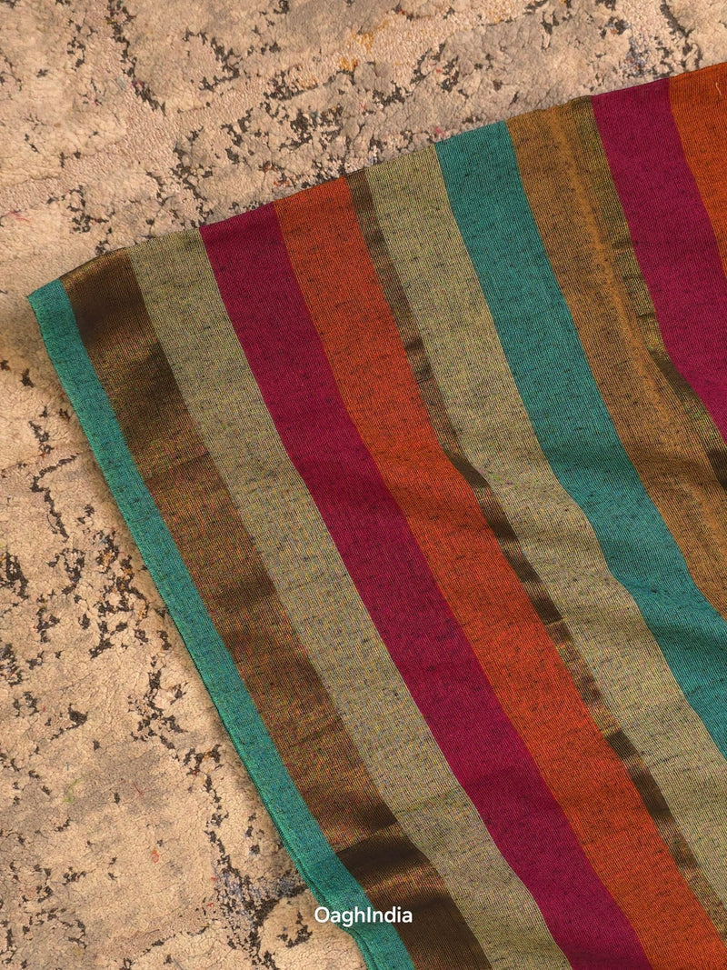 Multi - Color Pure Cotton Blouse Piece - Oagh India