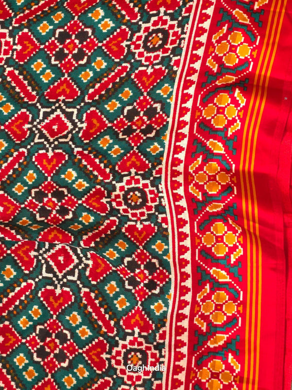 Multi Color Semi Ikkat Blouse Piece - Oagh India