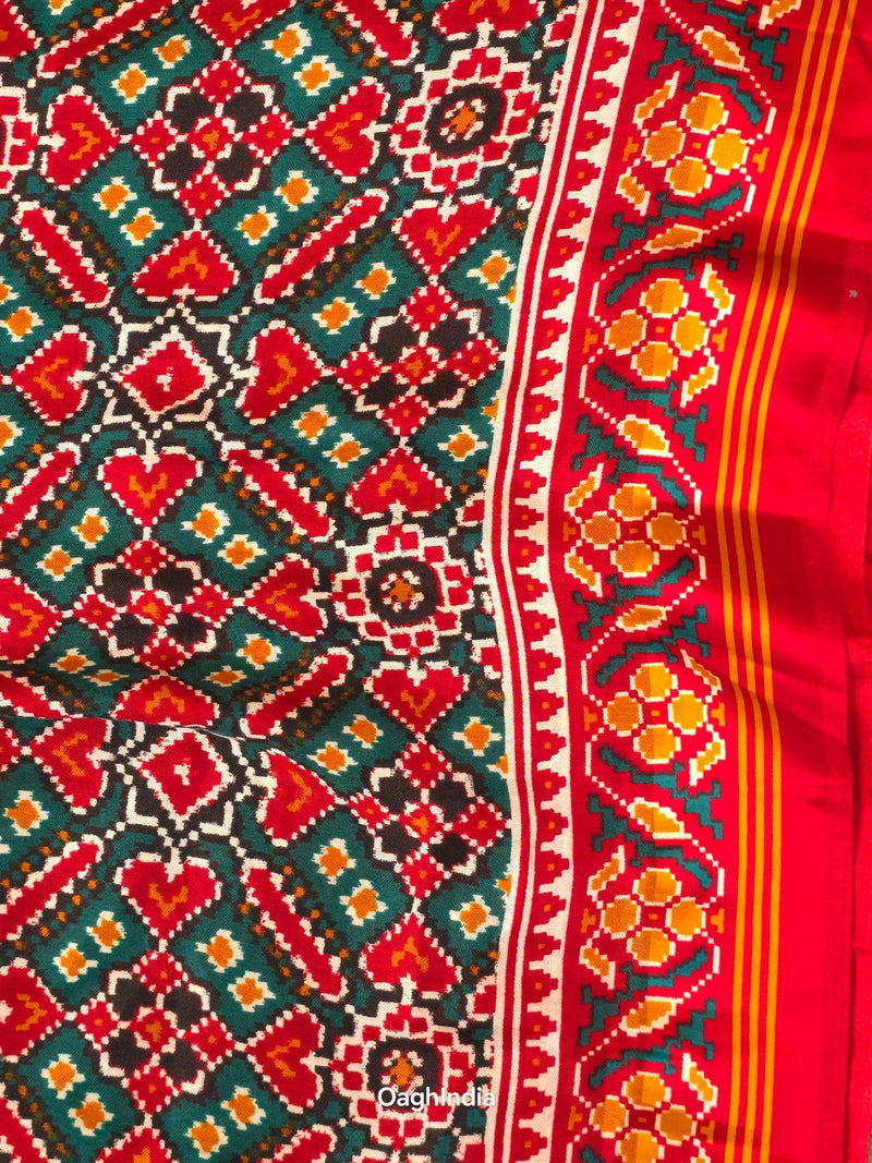 Multi Color Semi Ikkat Blouse Piece - Oagh India