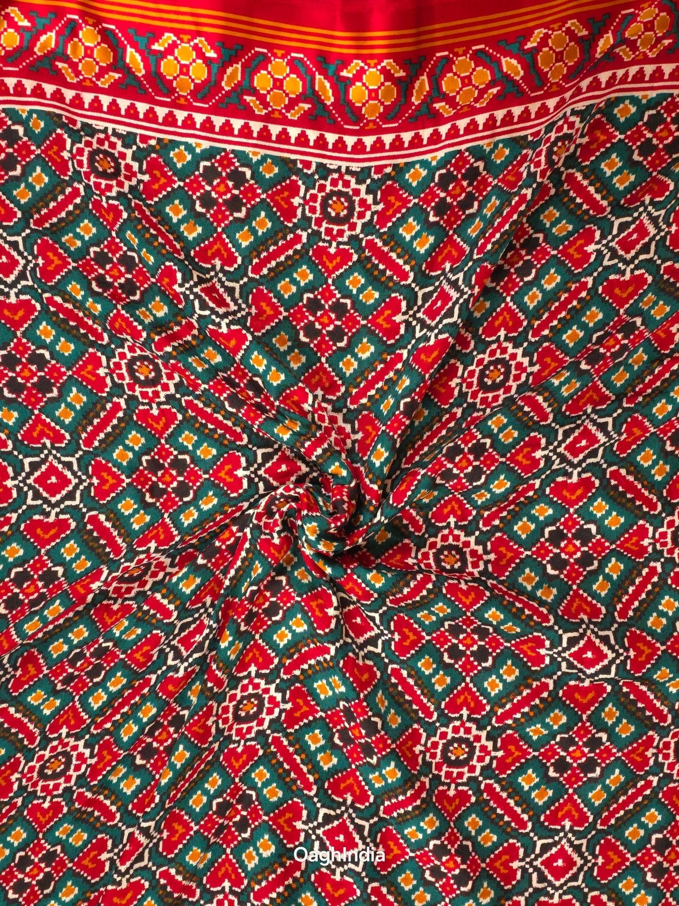 Multi Color Semi Ikkat Blouse Piece - Oagh India