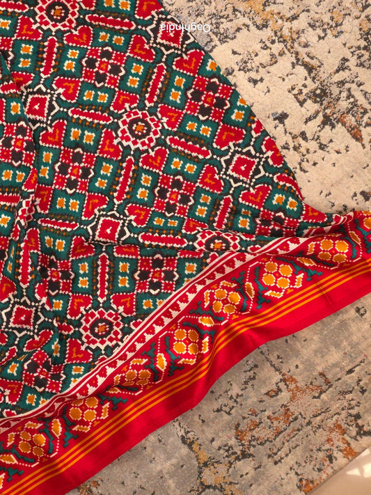 Multi Color Semi Ikkat Blouse Piece - Oagh India