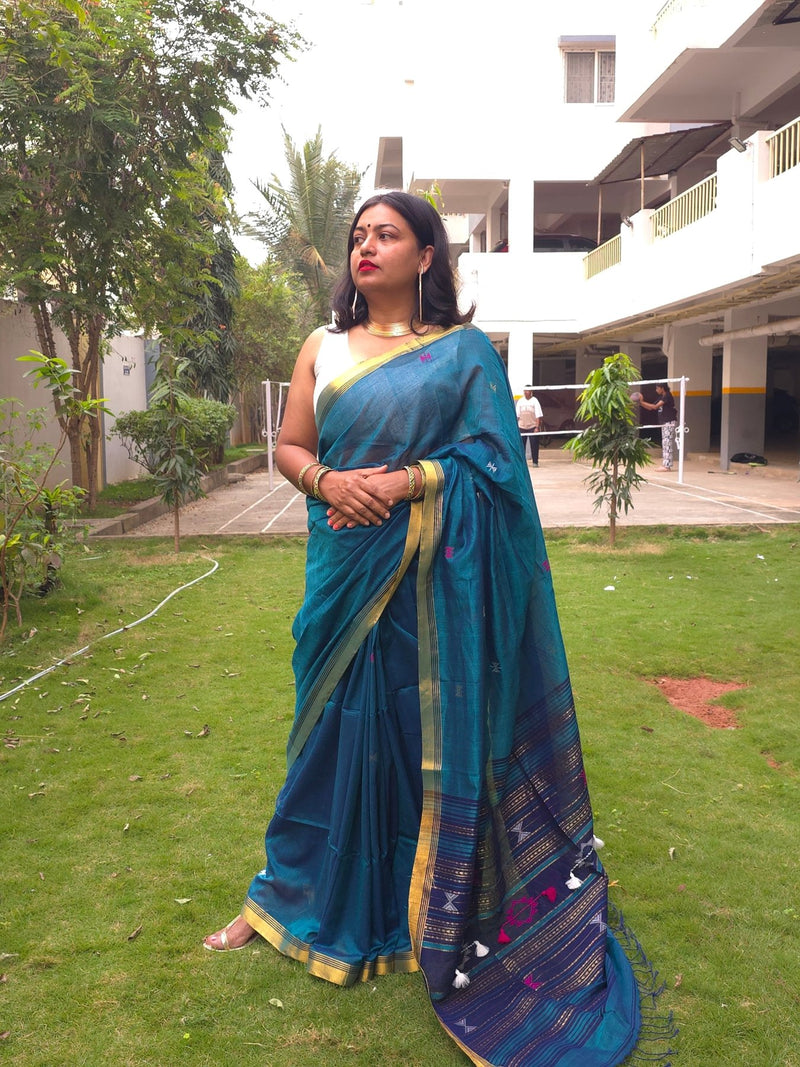 Nandini - Pure Cotton Handloom saree - Oagh India