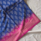 Neelgulabi Badal : Bagru Handblocked Pure Cotton Saree