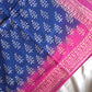 Neelgulabi Badal : Bagru Handblocked Pure Cotton Saree