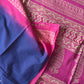 Neelgulabi Badal : Bagru Handblocked Pure Cotton Saree