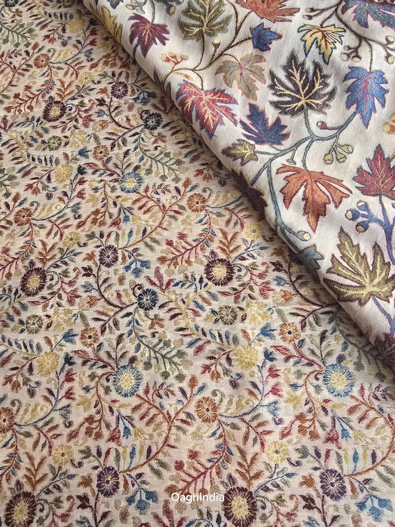 Noor (Milky White) : Authentic Kashmiri Saree - Oagh India