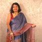 Ombre Evening | Metallic Ombre Handloom Tissue Saree - Oagh India