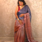 Ombre Evening | Metallic Ombre Handloom Tissue Saree - Oagh India