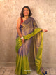 Ombre Raat | Metallic Ombre Handloom Tissue Saree - Oagh India