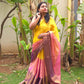 Ombre Sun | Metallic Ombre Handloom Tissue Saree - Oagh India