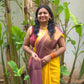 Ombre Sun | Metallic Ombre Handloom Tissue Saree - Oagh India