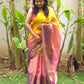 Ombre Sun | Metallic Ombre Handloom Tissue Saree - Oagh India