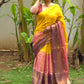 Ombre Sun | Metallic Ombre Handloom Tissue Saree - Oagh India