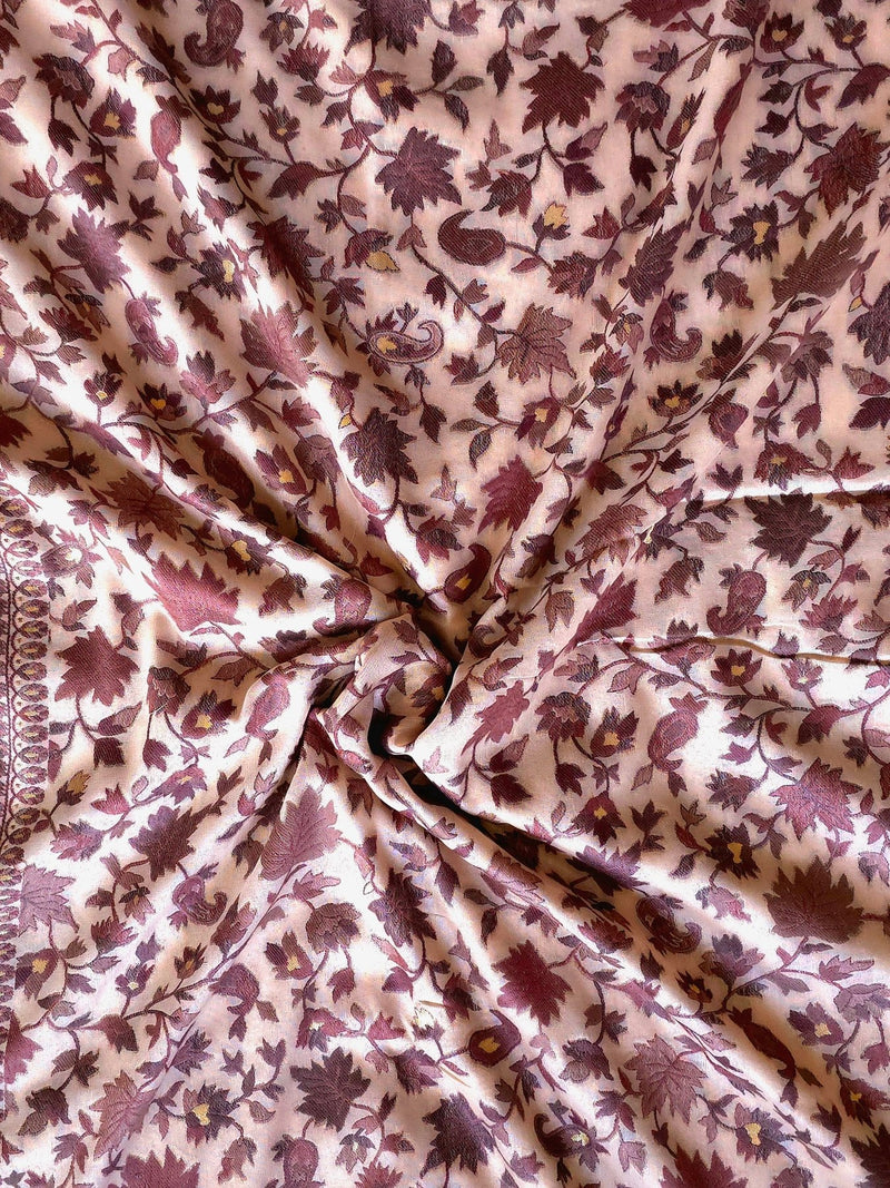 Parajika - Brown Monochrome : Authentic Kashmiri Saree