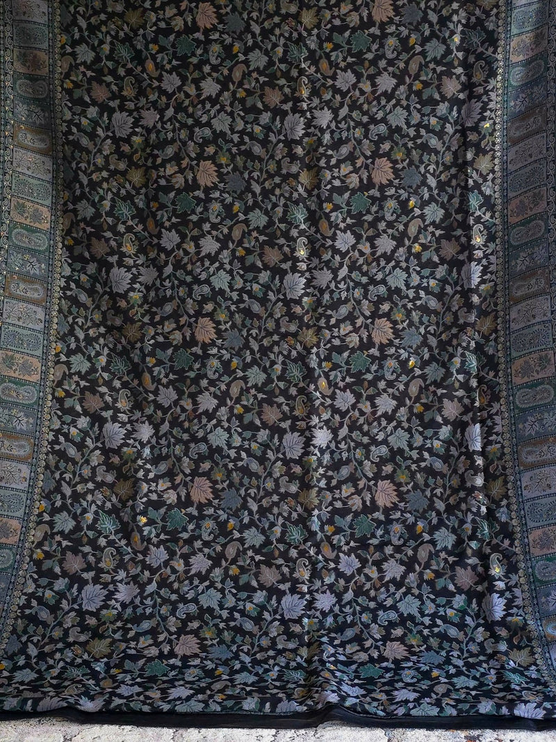 Parajika - Monochrome : Authentic Kashmiri Saree