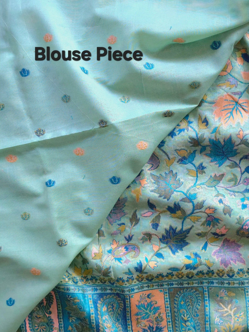 Parajika - Pistachio : Authentic Kashmiri Saree