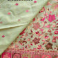 Parajika (Pistachio & Pink): Authentic Kashmiri Saree