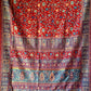 Parijat - Red Monochrome : Authentic Kashmiri Saree - Oagh India