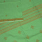 Pavana – Mint Green Cotton Saree with Copper Zari Fish Motifs and Striped Pallu
