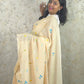 PhoolRani : Soft Cotton flower embroidery saree (Ivory Biege)