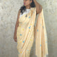 PhoolRani : Soft Cotton flower embroidery saree (Ivory Biege)