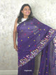 PhoolRani : Soft Cotton flower embroidery saree (Jamun Purple)