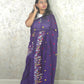 PhoolRani : Soft Cotton flower embroidery saree (Jamun Purple)