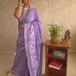 PhoolRani : Soft Cotton flower embroidery saree (Lavender)