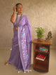 PhoolRani : Soft Cotton flower embroidery saree (Lavender)