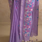 PhoolRani : Soft Cotton flower embroidery saree (Lavender)