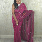 PhoolRani : Soft Cotton flower embroidery saree (Mulberry Magenta)
