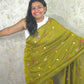PhoolRani : Soft Cotton flower embroidery saree (Musturd Green)
