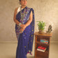 PhoolRani : Soft Cotton flower embroidery saree (Navy Blue)