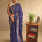 PhoolRani : Soft Cotton flower embroidery saree (Navy Blue)