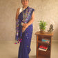 PhoolRani : Soft Cotton flower embroidery saree (Navy Blue)