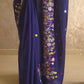 PhoolRani : Soft Cotton flower embroidery saree (Navy Blue)