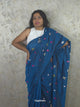 PhoolRani : Soft Cotton flower embroidery saree (Royal Blue)