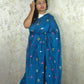PhoolRani : Soft Cotton flower embroidery saree (Royal Blue)