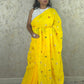 PhoolRani : Soft Cotton flower embroidery saree (Sunflower Yellow)