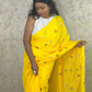 PhoolRani : Soft Cotton flower embroidery saree (Sunflower Yellow)