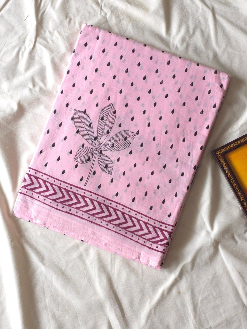 Phoolwari : Bagru Handblocked Pure Cotton Saree