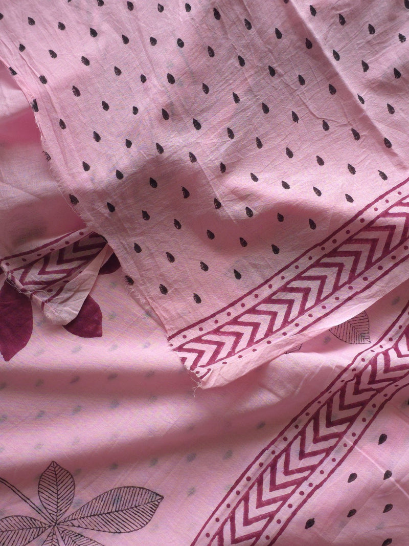 Phoolwari : Bagru Handblocked Pure Cotton Saree