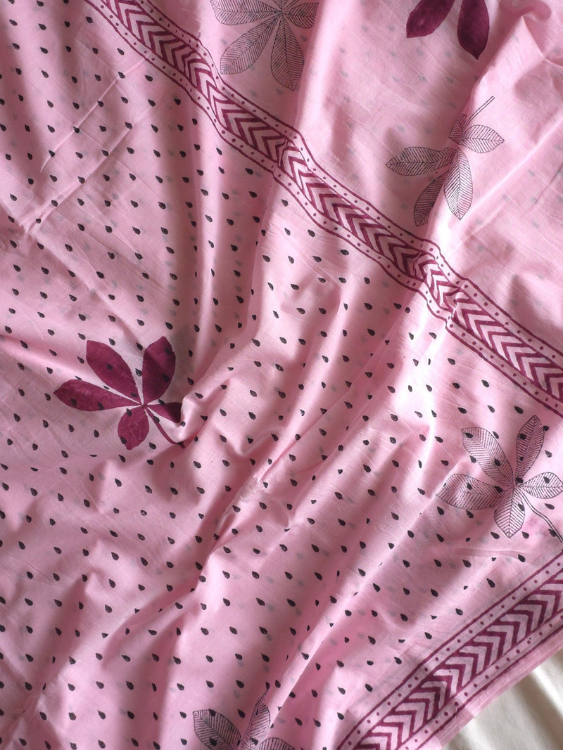 Phoolwari : Bagru Handblocked Pure Cotton Saree