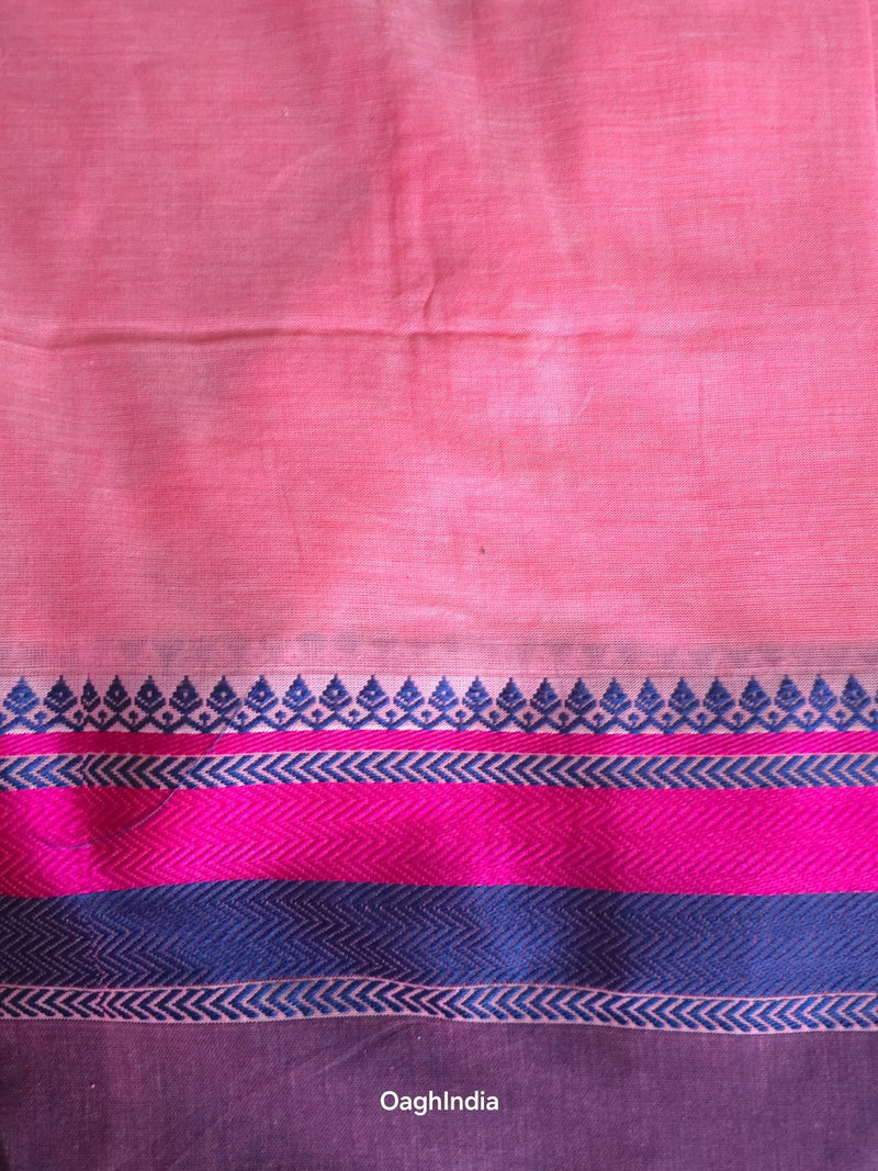 Pink candy : Pure Cotton  Handloom Saree