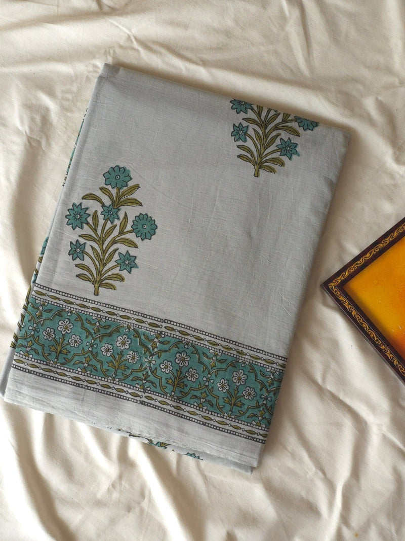 Pista : Bagru Handblocked Pure Cotton Saree