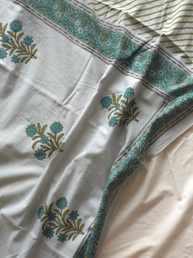 Pista : Bagru Handblocked Pure Cotton Saree